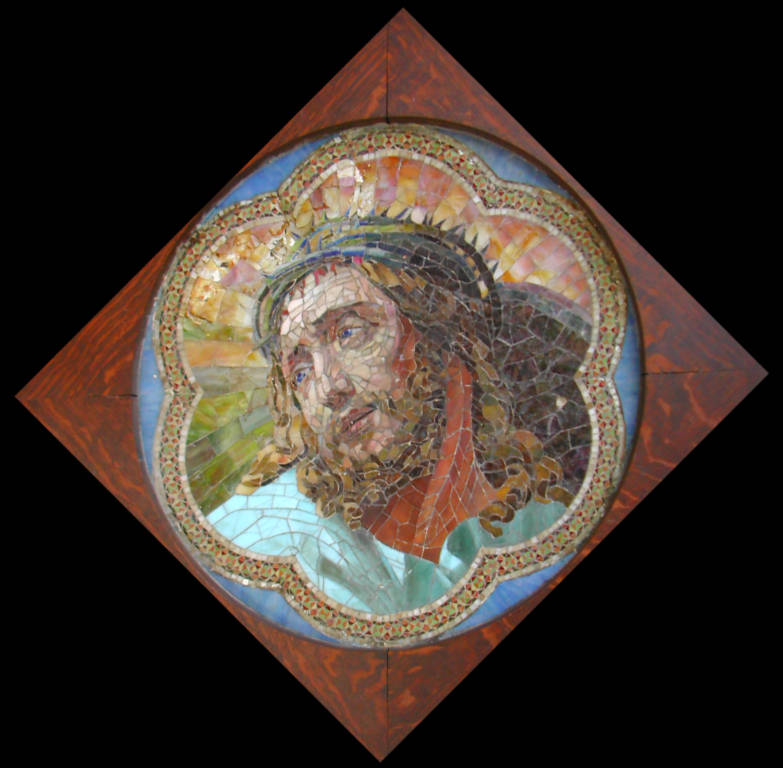 Mosaic of Jesus with a crown of thorns